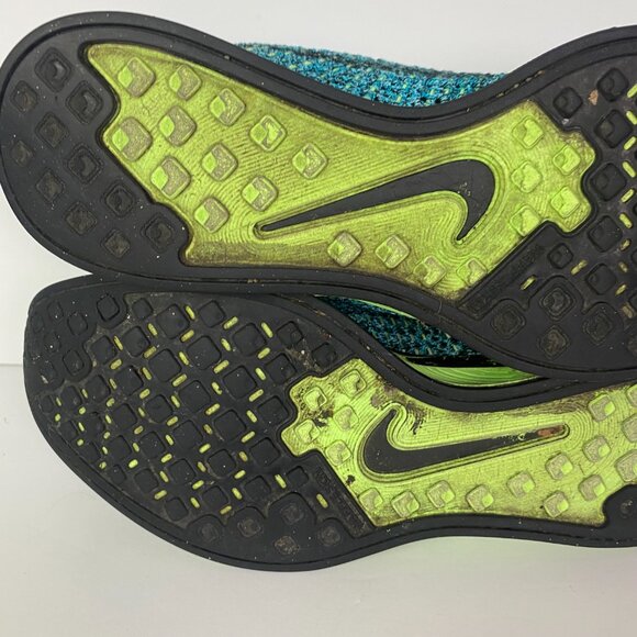 Nike Flyknit Racer Running Shoes Men's 8.5 Blue Lagoon Sneakers 526628 401 - Picture 13 of 16